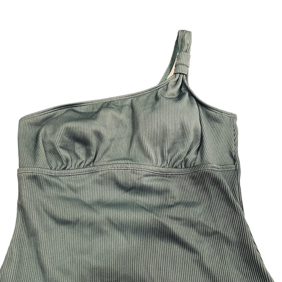 NWT Cupshe Eucalyptus Asymmetrical One-Shoulder Tummy Control One-Piece sz L - Picture 3 of 9